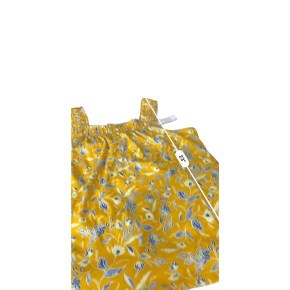 Loft Yellow Smocked Pullover Tank Floral Sleeveless NEW Shirt Womens size XL - Picture 8 of 11